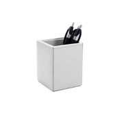 White Bonded Leather Pencil Cup